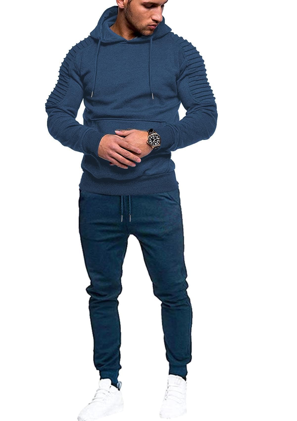 COOFANDY Men's 2 Piece Tracksuit Hoodie Sweatsuit Sets Casual Jogging Athletic Suits