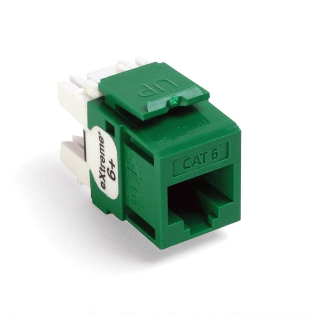 Leviton 61110-RV6 Extreme 6+ QuickPort Connector, CAT 6, Green