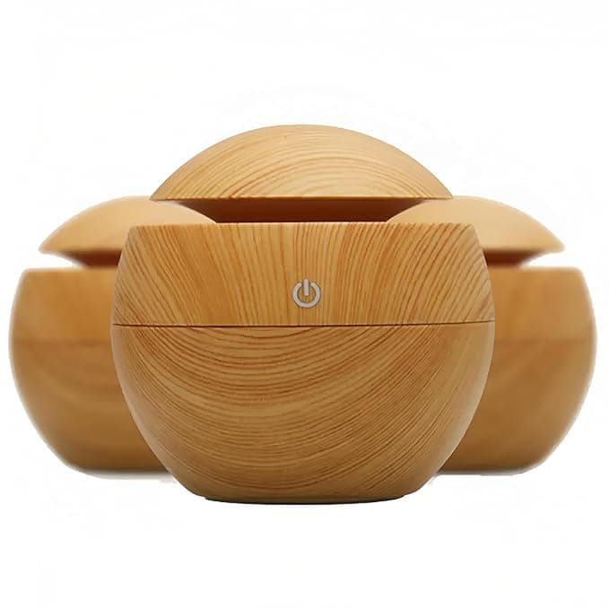 ACUDY Light Wood Humidifier Ultrasonic Wooden Humidifier for Home Office Cool Mist Aroma Diffuser with LED Night Light Silent Air Purifier for Bedroom Yoga
