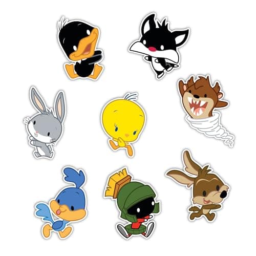 Elektroplate Officially Licensed Looney Tunes Chibi Dynamic Decals Premium AutomotiveGrade All Weather Vinyl Stickers for Car Water Bottle Laptop Phone More Made in the USA 1 Sheet of 8