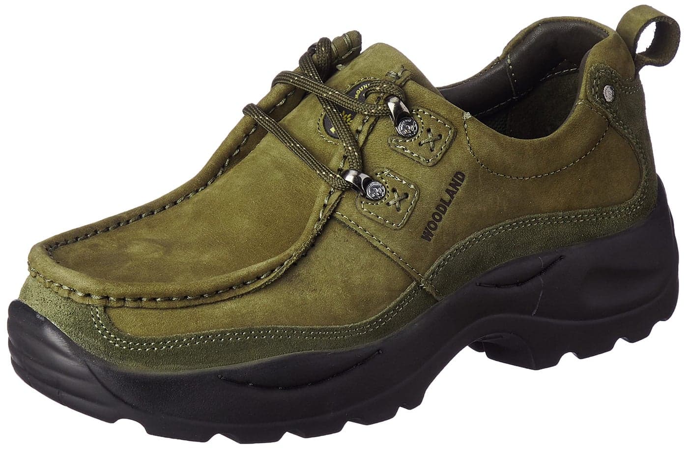 Woodland Men's Olive Green Leather Casual Shoe-9 UK (43 EU) (OGCC 3462119NW)