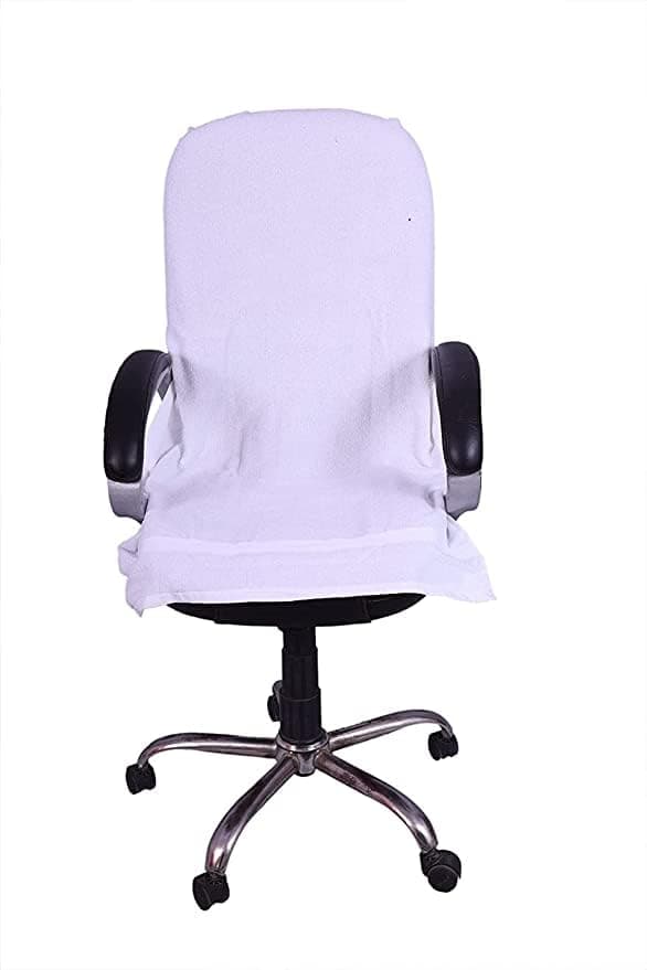 Shree Shyam White Plain Chair Towel Cover with Tie Knot 36 72 inches Cotton