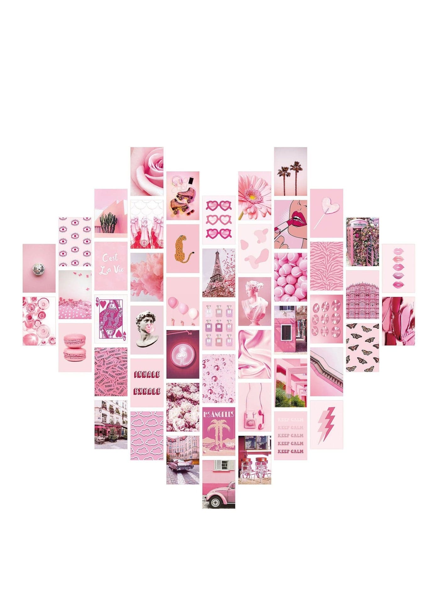 Minimalist Wall Art for Room Decor Aesthetic, 50Pcs Blush Collage Kit Aesthetic Pictures, Danish Pastel Decor, Preppy Bedroom Teen Girls Trendy Stuff
