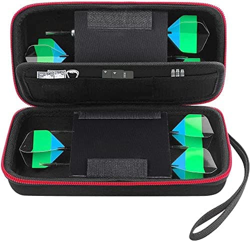 ALKOO Dart Case Holder Bag for 6 pcs Steel and Soft Tip Darts Set, Storage Organizer Holds 6 Darts and Tips, Shafts and Flights Accessories (Cases Only) (Red, Holds 6 darts)