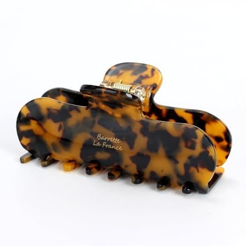 Premium Acetate Hair Claw Clips for Women 4 Inch Strong Hold NonSlip French Barrettes for Thick Thin Curly Hair Brown Tortoise Shell
