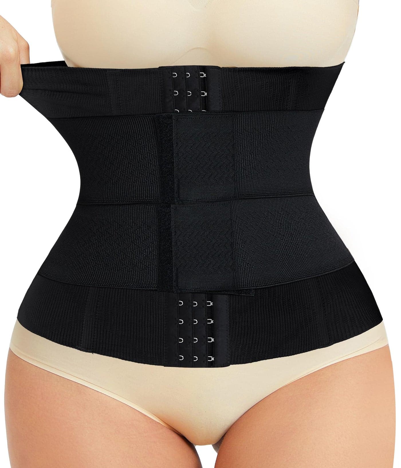 LODAY Waist Trainer Corset Shapewear Tummy Control Body Shaper Waist Cincher for Women Postpartum Belly Band Wrap(XXL,Black(hook and adjustable belt))