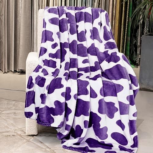 Purple Throw Blanket for Bed Lavender Soft Fleece Blanket for Women Girls Teens Lightweight Bedding Couch Accessories Purple Gifts for Birthday Holidays 50x60