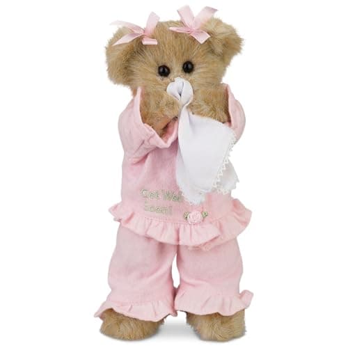 Bearington Sicky Vicky Teddy Bear Get Well Gift for Kids 10 After Surgery Gift for Kids with Weighted Feet Fully Jointed Arms and Legs Adorable Get Well Bear Plush Gifts for Babies and Toddlers