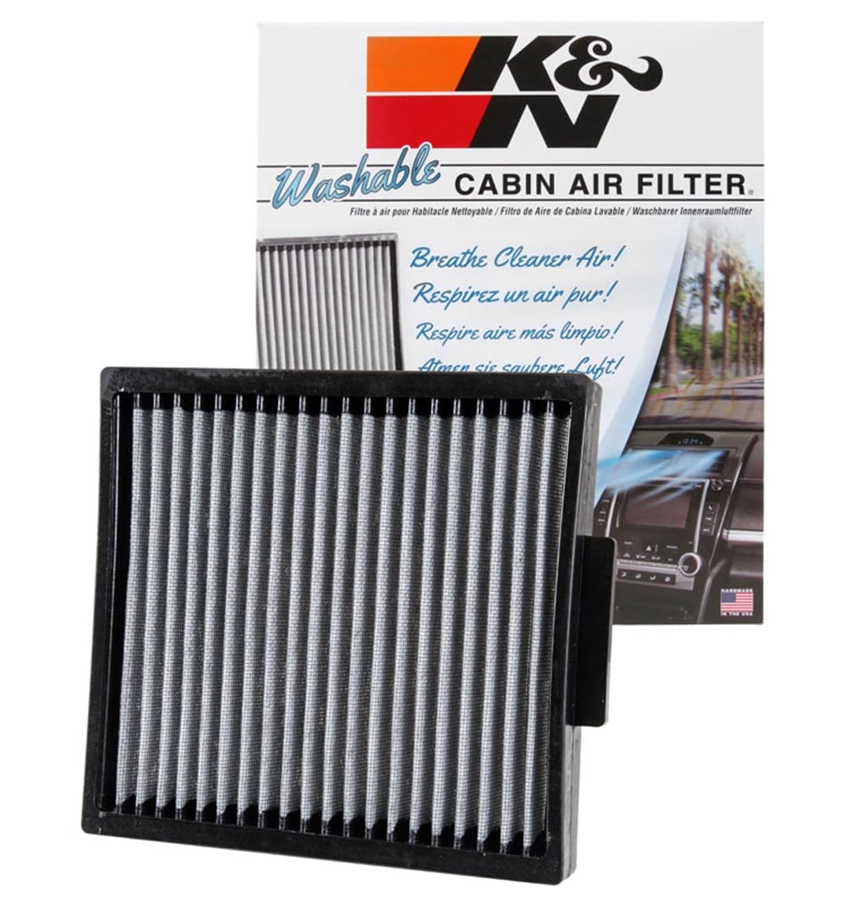 KN LIFETIME Cabin Air Filter Premium Washable Clean Air for your Cabin Compatible with 20082020 ChryslerDodgeRam Town Country Van Grand Caravan Cargo Van VF2038