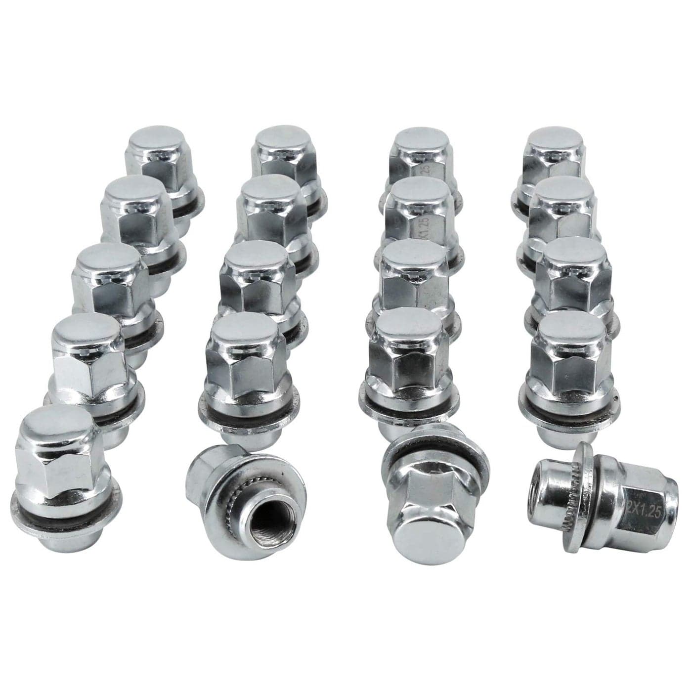 M12x125 Lug Nuts Wheel Accessories Parts Set of 20pcs Chrome 12x125 Lug Nuts Replacement for Infiniti EX35 EX37 FX35 FX37 Nissan Maximas Pathfinders Aftermarket Wheel Chrome Closed End Lug Nuts