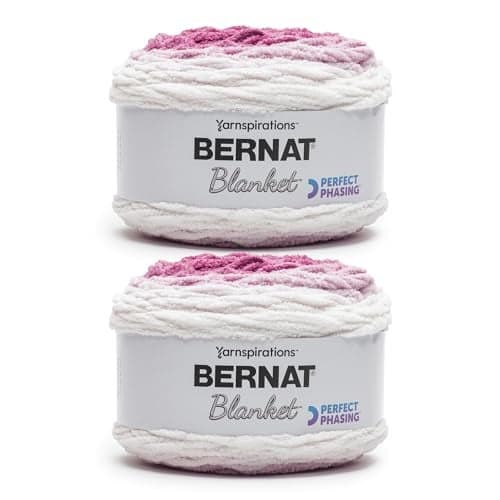 Bernat Blanket Perfect Phasing Fuchsia Cake Yarn - 2 Pack of 10.56oz/299.37g - 100% Polyester - #6 Super Bulky - 220 Yards for Knitting, Crocheting, Crafts & Amigurumi