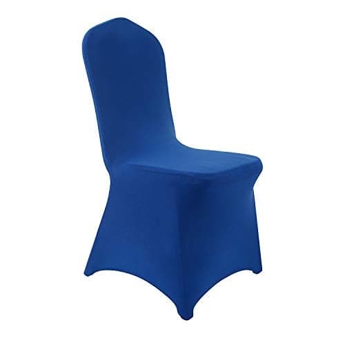 Peomeise 12pcs Stretch Spandex Chair Cover for Wedding Party Dining Banquet Event (Royal Blue, 12)