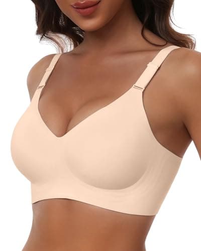 HORISUN Seamless Bras for Women Comfortable Push Up Bra No Underwire(Nude L)