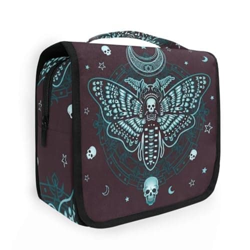 MNSRUU Hanging Toiletry Bag Butterfly Skull Mysticism Makeup Travel bag for Toiletries Portable Toiletry Organizer Bags Clear Toiletry Cosmetic Kit