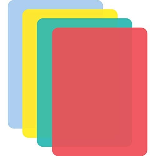 Cut N' Funnel Multi-Color Flexible Plastic Cutting Board Mats 4 Pack Made in the USA Colored Coded, BPA Free, 11.5” x 15”