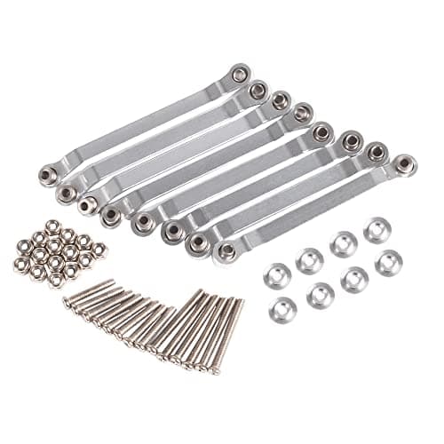 RC Chassis Rod8 Pcs Metal Chassis Pull Rods Suspension Link Mount for RC Car 116 WPL C14 C24 112 MN D90 D91 MN40 MN45 MN96 MN99 MN99s Upgrade Par Silver