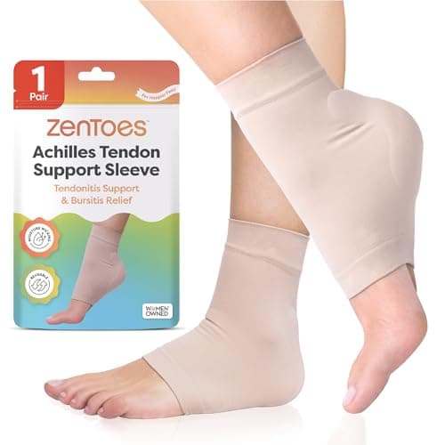 ZenToes ZenToes Achilles Heel Compression Padded Sleeve Socks for Bursitis Tendonitis Tenderness - 1 Pair