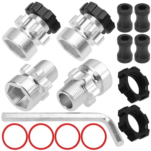 ShareGoo Metal 12mm to 17mm Wheel Hex Hub Adapter Compatible with Traxxas 110 Slash 2WD 4X4 Rustler Stampede 2WD 4X4 RC Car Upgrade Parts Black