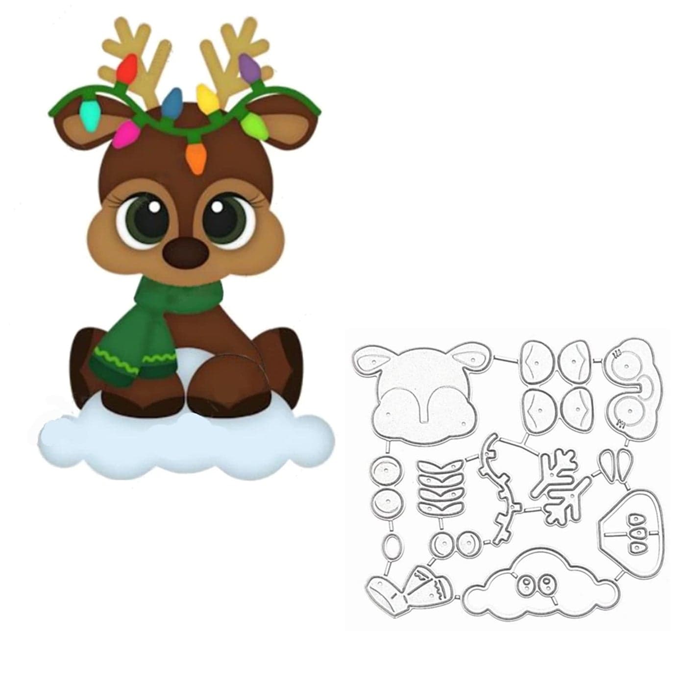 Christmas Deer Metal Die CutsCute Animals Elk Cutting Dies Cut Stencils for DIY Scrapbooking Photo Decorative Embossing Paper Dies for Scrapbooking Card Making