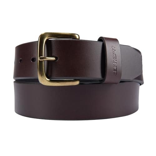 Carhartt Casual Rugged Belts for Youth, Available in Multiple Styles, Colors & Sizes Belt, Small, Bridle Leather Classic Buckle (Brown)