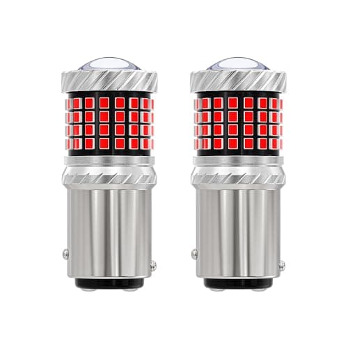 Automaze Upgraded 1157, Dual Point Canbus LED, 87 Led's 870 Lumens, Red Bulb for Tail Lights Brake Lights 400% Super Bright LED Replacement for Tail Stop Brake Signal Running Lights, Pack of 2
