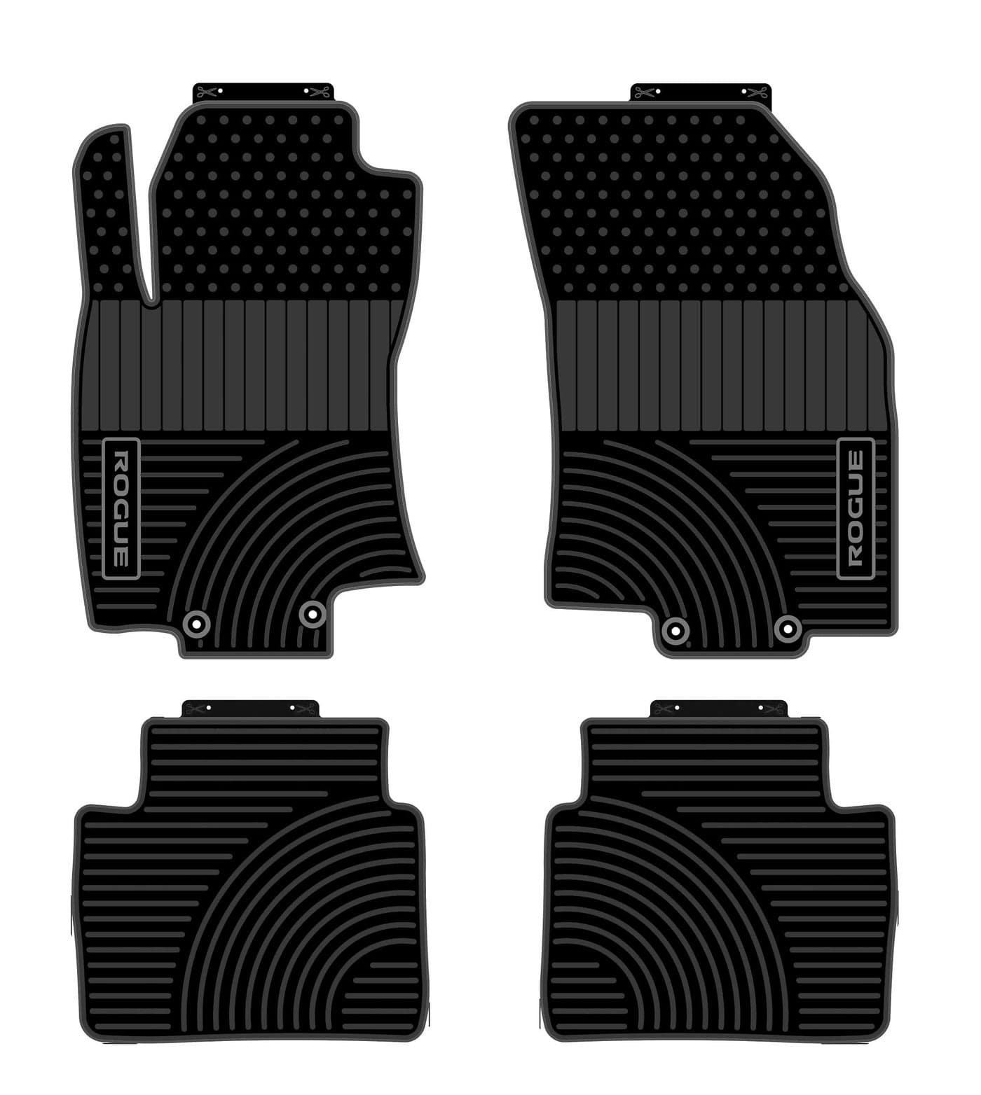 Fits 20142020 Nissan Rogue Floor Mats Front 2nd Row Seat Liner Set 3D Custom Fit AllWeather Full Set Liners Black All Models