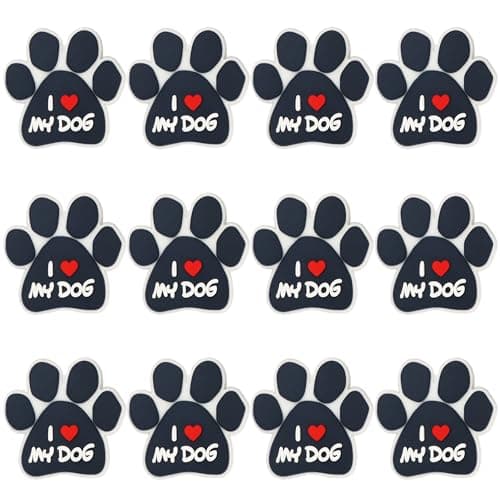 mortd 12Pcs Dog Paw Silicone Focal Beads Bulk Dogs Claws Beads for Beadable Pens Keychain Bracelet Jewelry Making Supplies Cute Silicone Bead for Adults DIY Handmade Crafts Dog Theme Party Supplies