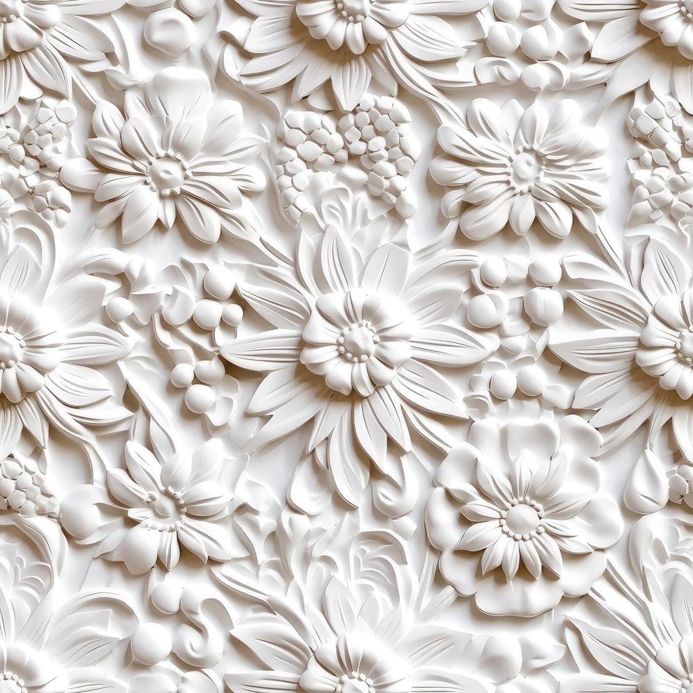 HelloWall Floral Wallpaper Peel and Stick Faux Embossed Ceiling 175160 3D Embossed Flower Wall Paper Cream Removable Wallpaper for Bedroom Self Adhesive Floral Contact Paper for Cabinets Walls