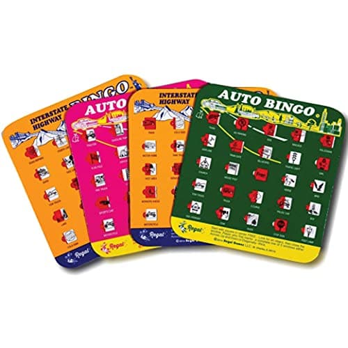Regal Games FingerTip Shutter Bingo Cards with Sliding Windows Auto Bingo Game Set Travel Game for Adults Kids Reusable No Chips Daubers Needed 4 Packs Pink