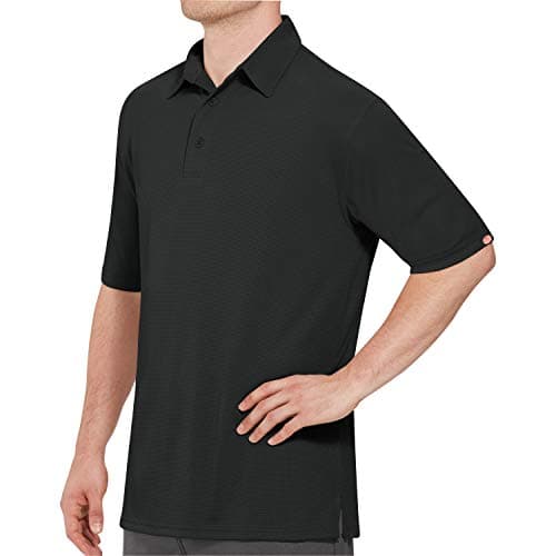 Red Kap Men's Standard Short Sleeve Performance Knit Polo, Black, 5X-Large