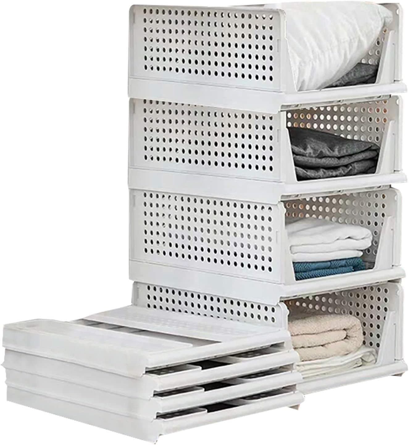 Golden bird Large Clothes Organizer For Wardrobe Cupboard Organizer For Clothes Foldable And Stackable Closet Organizer Storage Box For Clothes, storage drawer Space Organizer For Cupboard