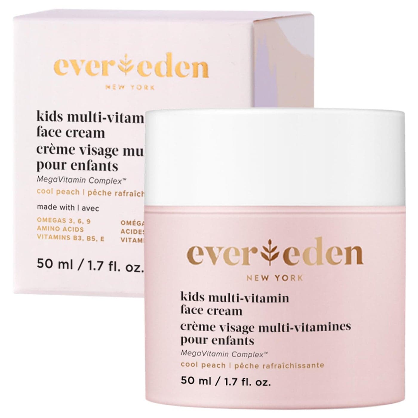 Evereden Kids Face Cream: Cool Peach, 1.7 oz. | Kids Face Lotion | Clean and Non-Toxic Kids Face Moisturizer | Multi-Vitamin Skin Care for Kids
