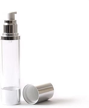 Mystic Moments Clear Silver Chrome 100ml With Cap Airless Serum Bottles x 10