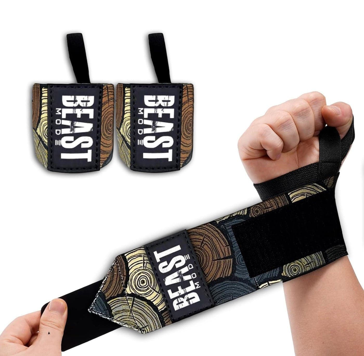 STEIGEN FITNESS Wrist Wrap for Gym, Wrist Band for Gym, Gym Hand Band, Wrist Support Gym Band Strap for Men, Wrist Supporter for Gym, Gym Wrist Band,Wraps, Lifting Straps (Wood)