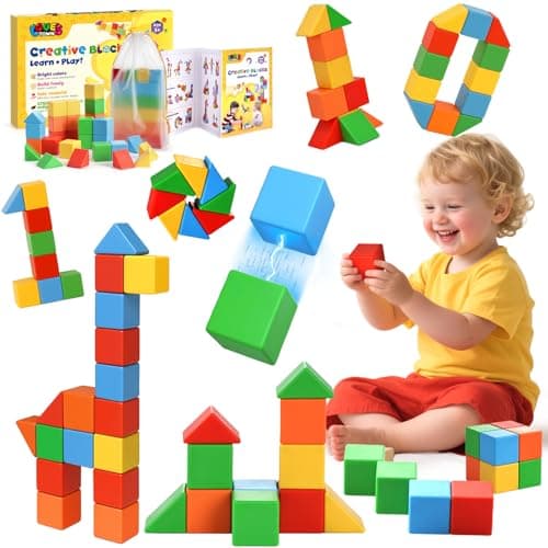 LovesTown 28PCS 13 Inch Large Magnetic Blocks for Toddlers Ages 36 Magnet Building Cubes Montessori STEM Preschool Toys for Boys Girls Sensory Learning Gift for Birthdays Holidays