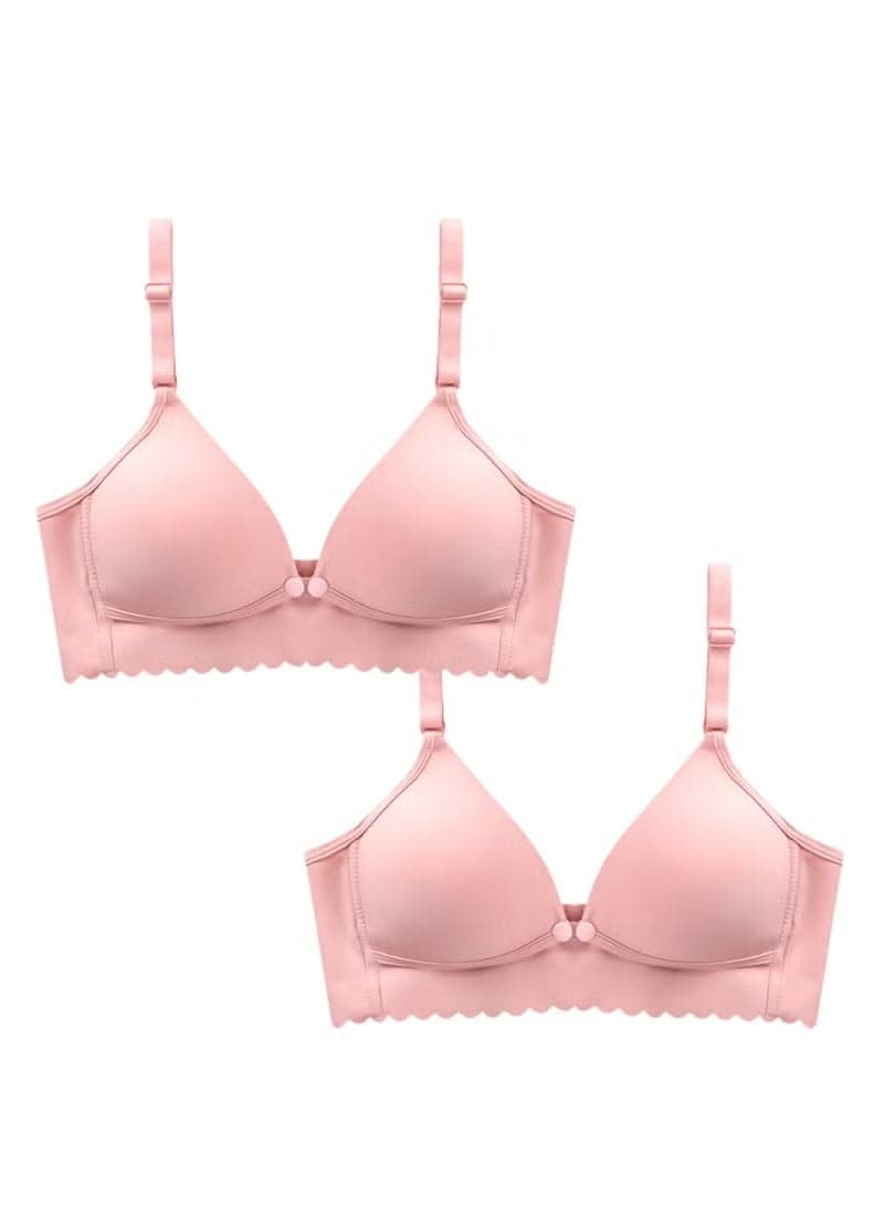 2 Pack Front Button Breastfeeding Maternity Bras Pink