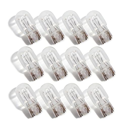 Fiknonk 10 PCS T20 189177443 Brake Light Bulb 12V 215W Dual Filament Turn Signal and Tail Light Bulb Replacement Universal for Most Cars Trucks SUVs White T20