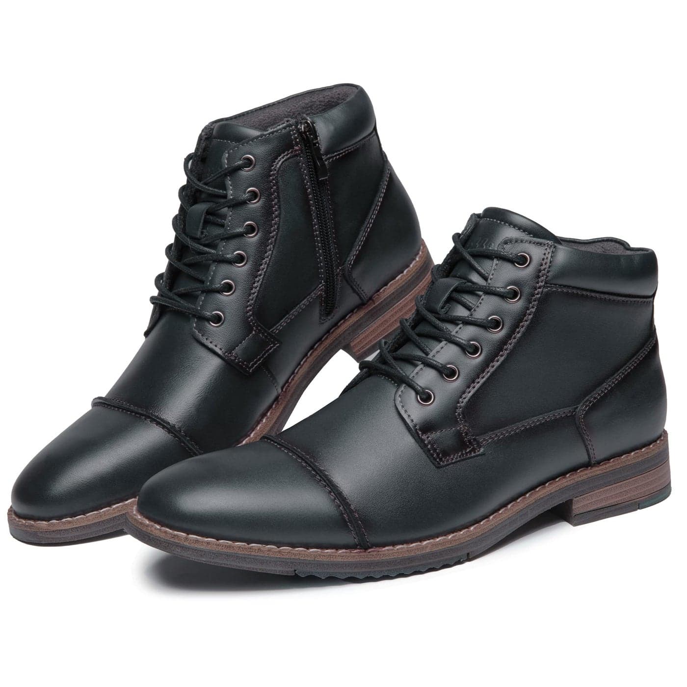 Arkbird Mens Dress Boots Genuine Leather Classic Casual Ankel Boots with Side Zipper