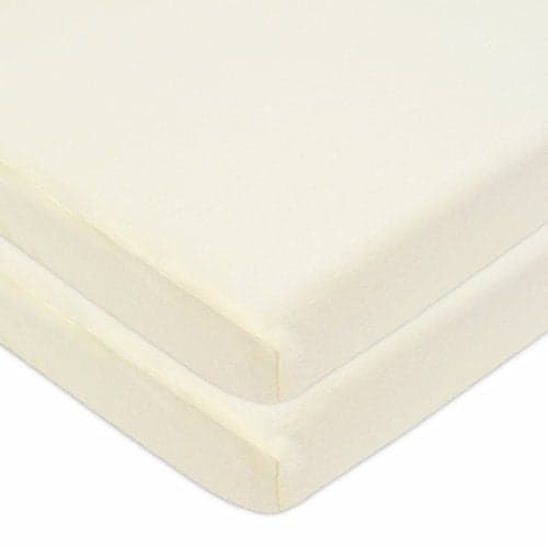 American Baby Company 2 Pack 100 Natural Cotton Fitted Pack and Play Sheets 39 x 27 Soft Breathable Pack N Play Sheets for Playard Mini Crib Mattress Cream for Boys Girls