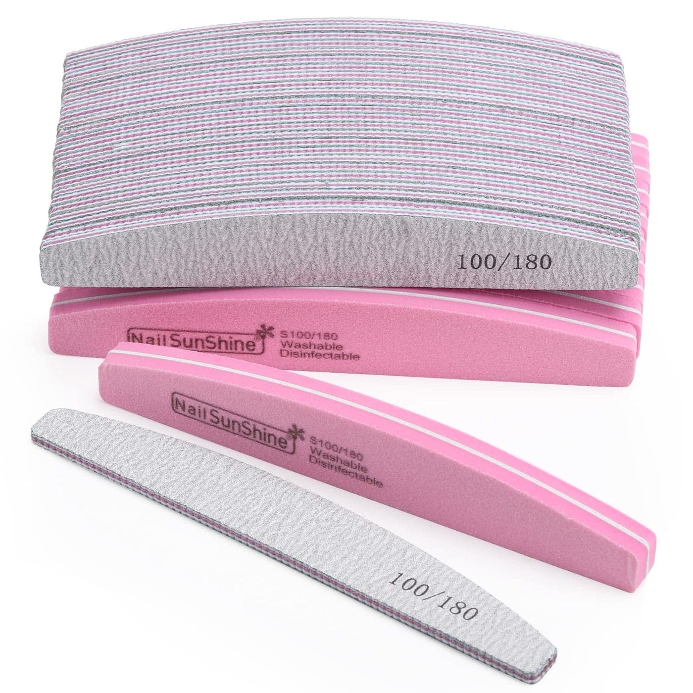 35 Count 100180 Grit Nail Files and Buffers Kit Reusable Sanding Buffing Blocks Sponge File Double Sides Emery Boards