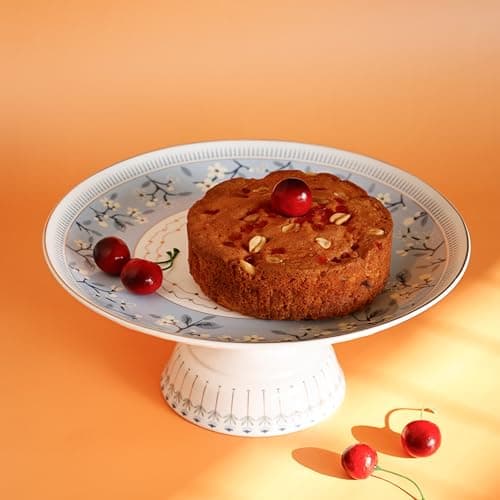 Clay Craft x Magique by The Wishing Chair : River of Flowers Ceramic Cake Stand - 10-Inch | Elegant Pedestal for Desserts and Pastries | Perfect for Cakes, Cupcakes, Tarts, and Pastries