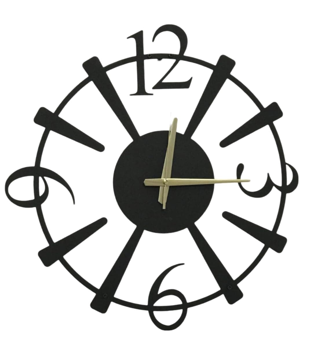 PRAMUKH FASHION Wall Clock Stylish Metal Analog Wall Clock for Living Room, Bedroom, Office, Kitchen, Home and Hall | Antique Fancy Big Size Modern Wall Watch (Style-19, Size-40 CM)