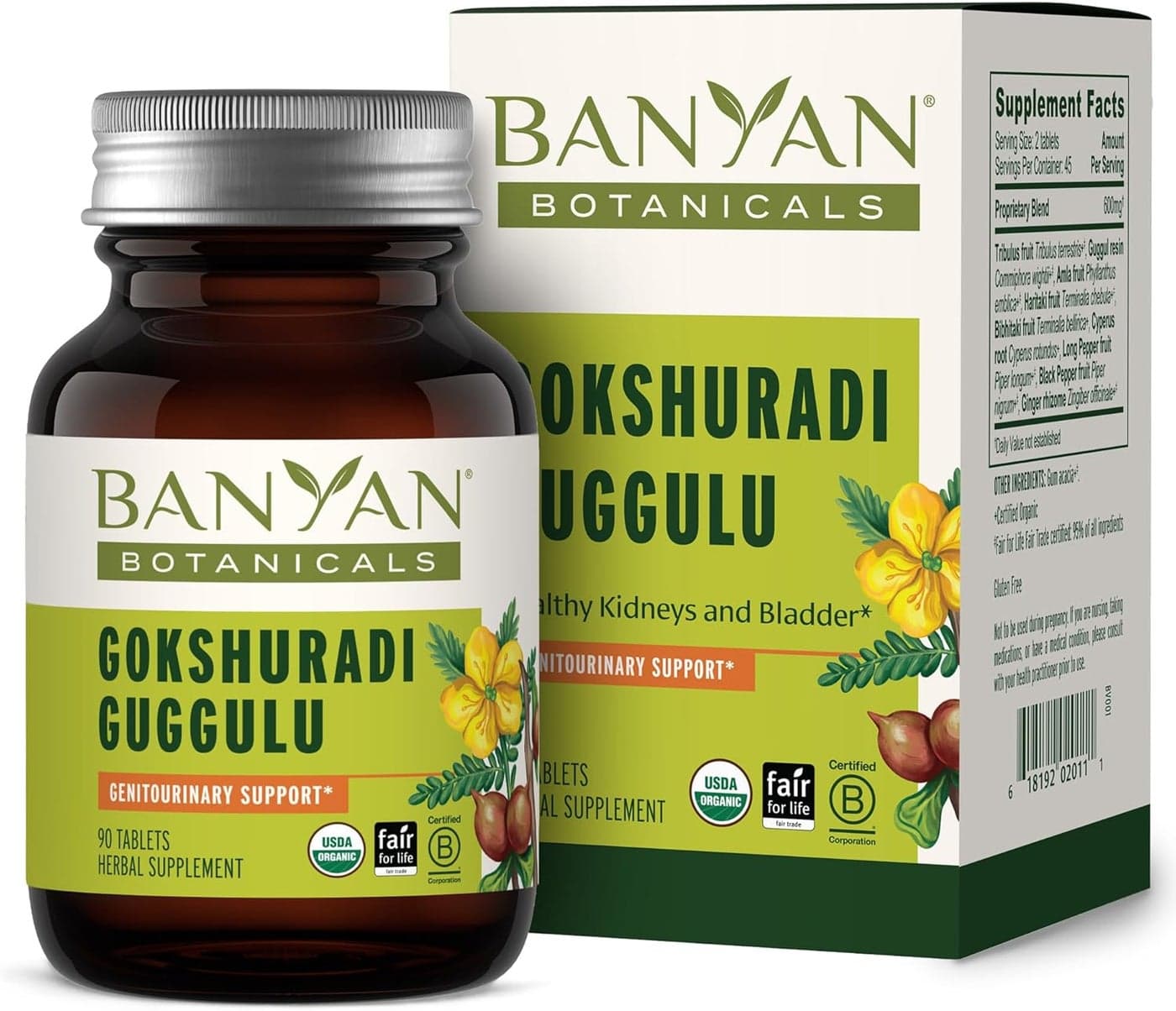 Banyan Botanicals Gokshuradi Guggulu Tablets Organic Ayurvedic Supplement with Guggulu Resin Gokshura Support Urinary Tract Health 90 Tablets NonGMO Sustainably Sourced Vegan Fair for Life