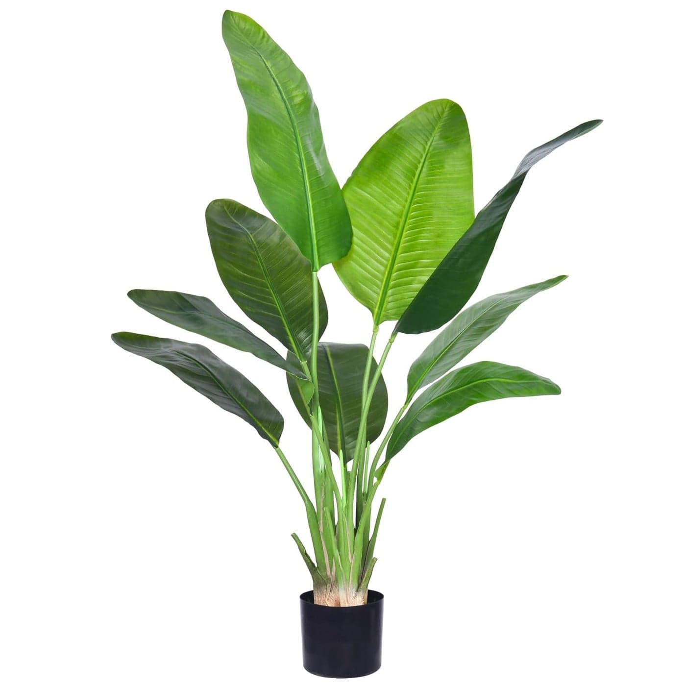 Tropical Bird of Paradise Faux Plant Tree Artificial Silk Bird of Paradise Plants10 Green Leaves are Realistic to The Touch for Indoor Outdoor Home Garden Office Decoration4763 Inch139feet