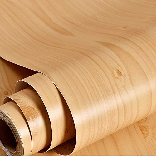ELTON DIY Wall Paper/Wall Sticker Self Adhesive Wooden Shelf Liner Living Room Bed Room Decoration Furniture Almirah Cabinet Make Over Interior Exterior Easily Removable Golden Oak(45x500cm)