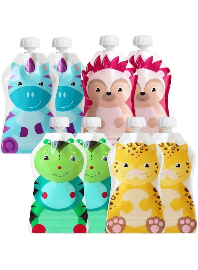 ChooMee Reusable Food Pouches, Snakpack 5 Oz | Ideal For Baby Food, Smoothies And Purees | Secure Double Lock Zipper, Wide Bottom, Bpa Free | 8 CT