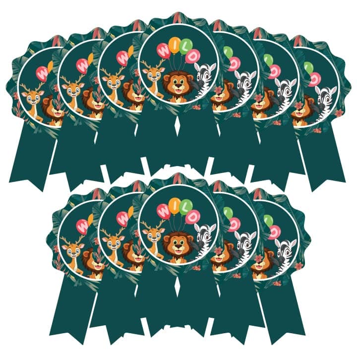 Festiko® Animal & Jungle Theme Badges (36 Pcs), Theme Birthday Supplies, Return Gifts for Kids, Gift Accessories, Party Items, Animal & Jungle Theme Stationary Supplies