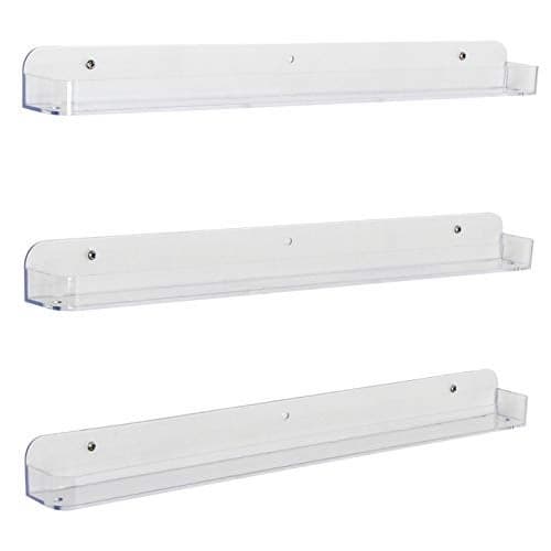 J JACKCUBE DESIGN Acrylic Nail Polish Wall Mount Cosmetic Storage Organizer, Space-Saving 3 Ledge Shelf Set (Large)- :MK178B