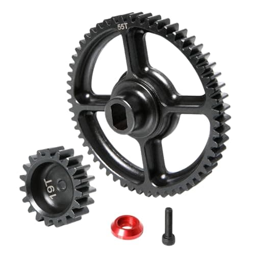 GTBRacing Steel 55T 19T Spur Gear Set for 15 RC Car HPI km rv Baja 5b ss 5sc Upgrade Part