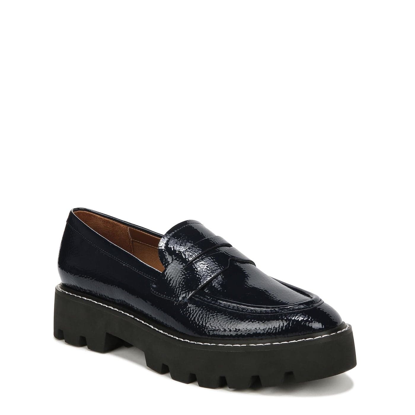 Franco Sarto Womens Balin Lug Sole Chunky Loafer Midnight 8